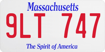 MA license plate 9LT747