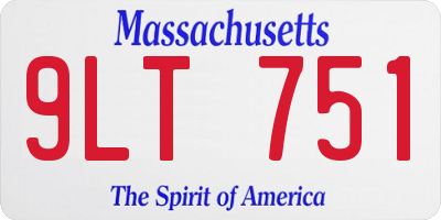 MA license plate 9LT751