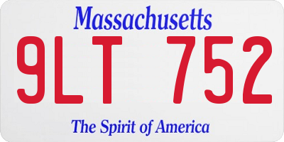 MA license plate 9LT752