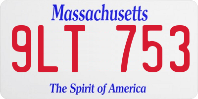 MA license plate 9LT753