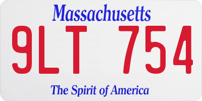 MA license plate 9LT754