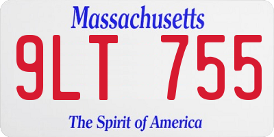 MA license plate 9LT755