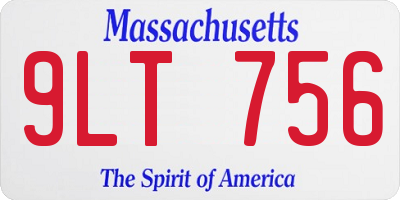 MA license plate 9LT756