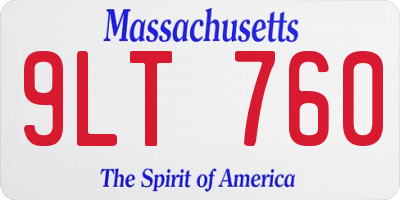 MA license plate 9LT760