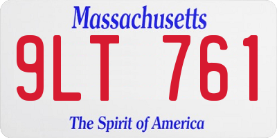 MA license plate 9LT761