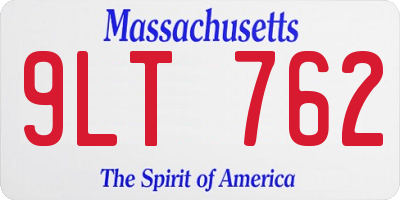 MA license plate 9LT762