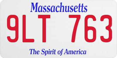 MA license plate 9LT763