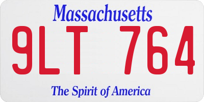 MA license plate 9LT764