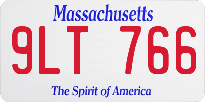 MA license plate 9LT766