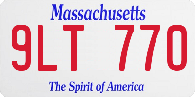 MA license plate 9LT770