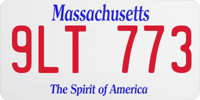 MA license plate 9LT773