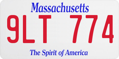 MA license plate 9LT774