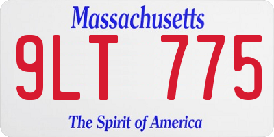 MA license plate 9LT775