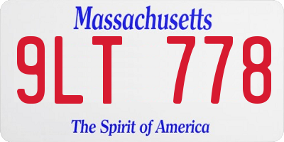 MA license plate 9LT778