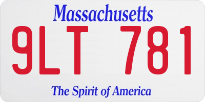 MA license plate 9LT781