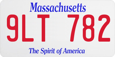 MA license plate 9LT782