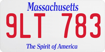 MA license plate 9LT783