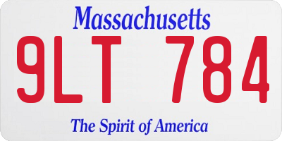 MA license plate 9LT784