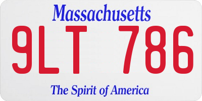 MA license plate 9LT786