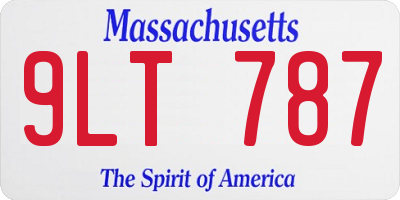MA license plate 9LT787