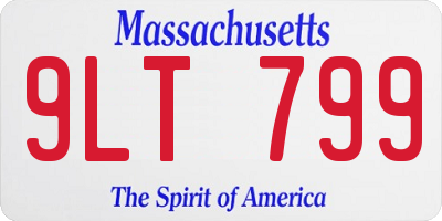 MA license plate 9LT799