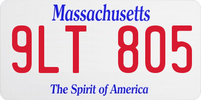 MA license plate 9LT805