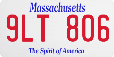 MA license plate 9LT806