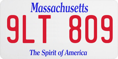 MA license plate 9LT809