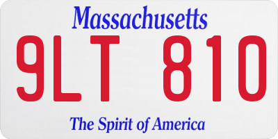 MA license plate 9LT810