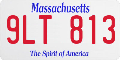 MA license plate 9LT813