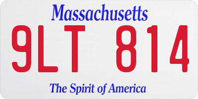 MA license plate 9LT814