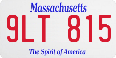 MA license plate 9LT815