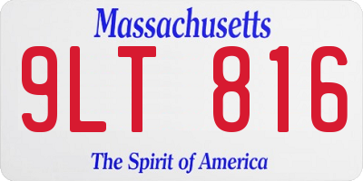 MA license plate 9LT816