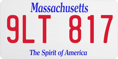 MA license plate 9LT817