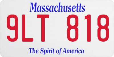 MA license plate 9LT818