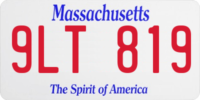 MA license plate 9LT819