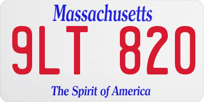 MA license plate 9LT820