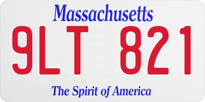 MA license plate 9LT821