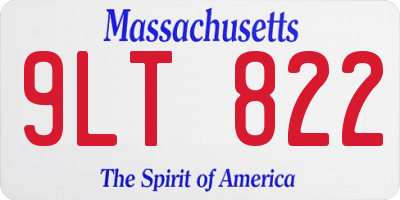 MA license plate 9LT822