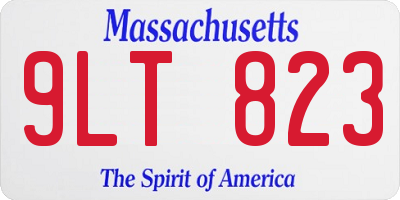 MA license plate 9LT823