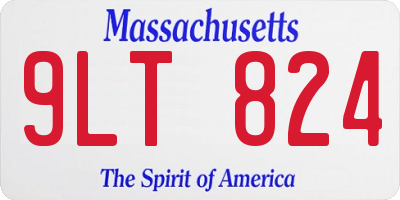 MA license plate 9LT824