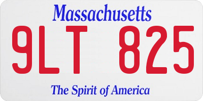 MA license plate 9LT825