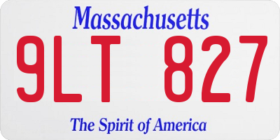 MA license plate 9LT827