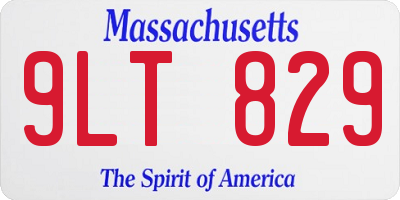 MA license plate 9LT829