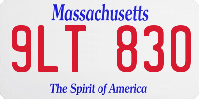 MA license plate 9LT830