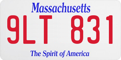 MA license plate 9LT831