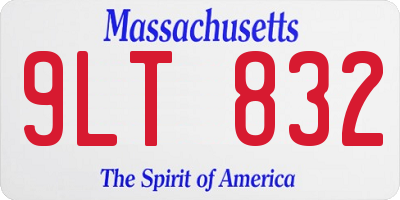 MA license plate 9LT832