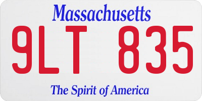 MA license plate 9LT835