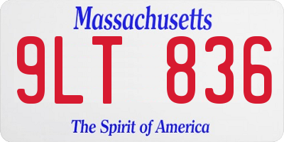 MA license plate 9LT836