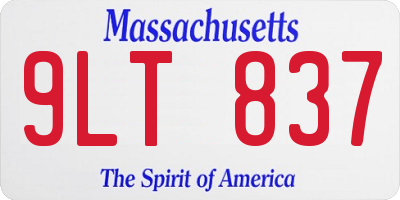 MA license plate 9LT837